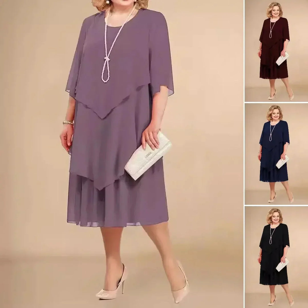 EDITH | LAYERED HEM MIDI DRESS